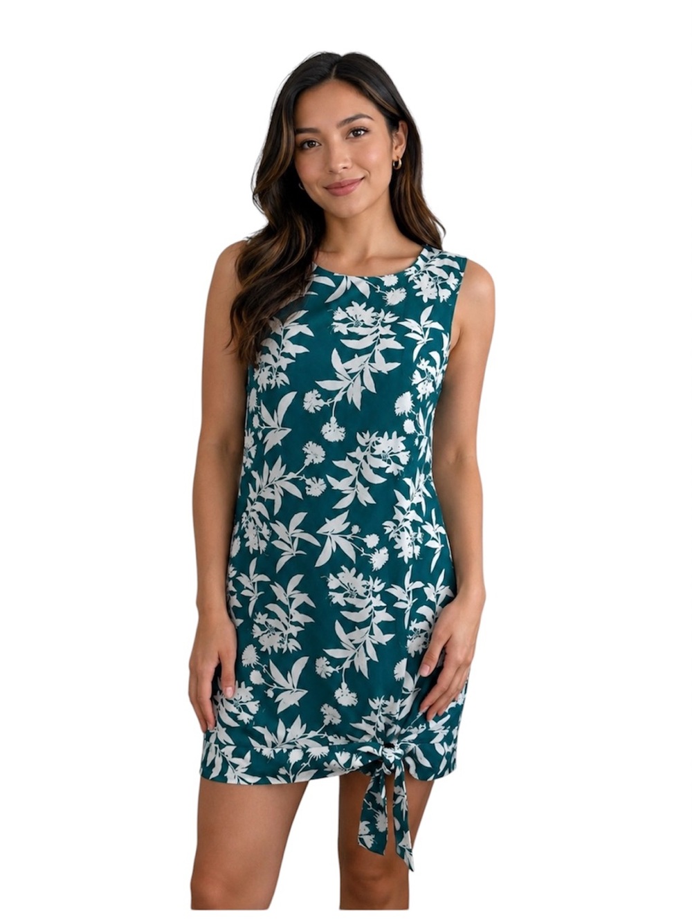 Sam Edelman Teal Sleeveless Botanical Print Sheath Dress